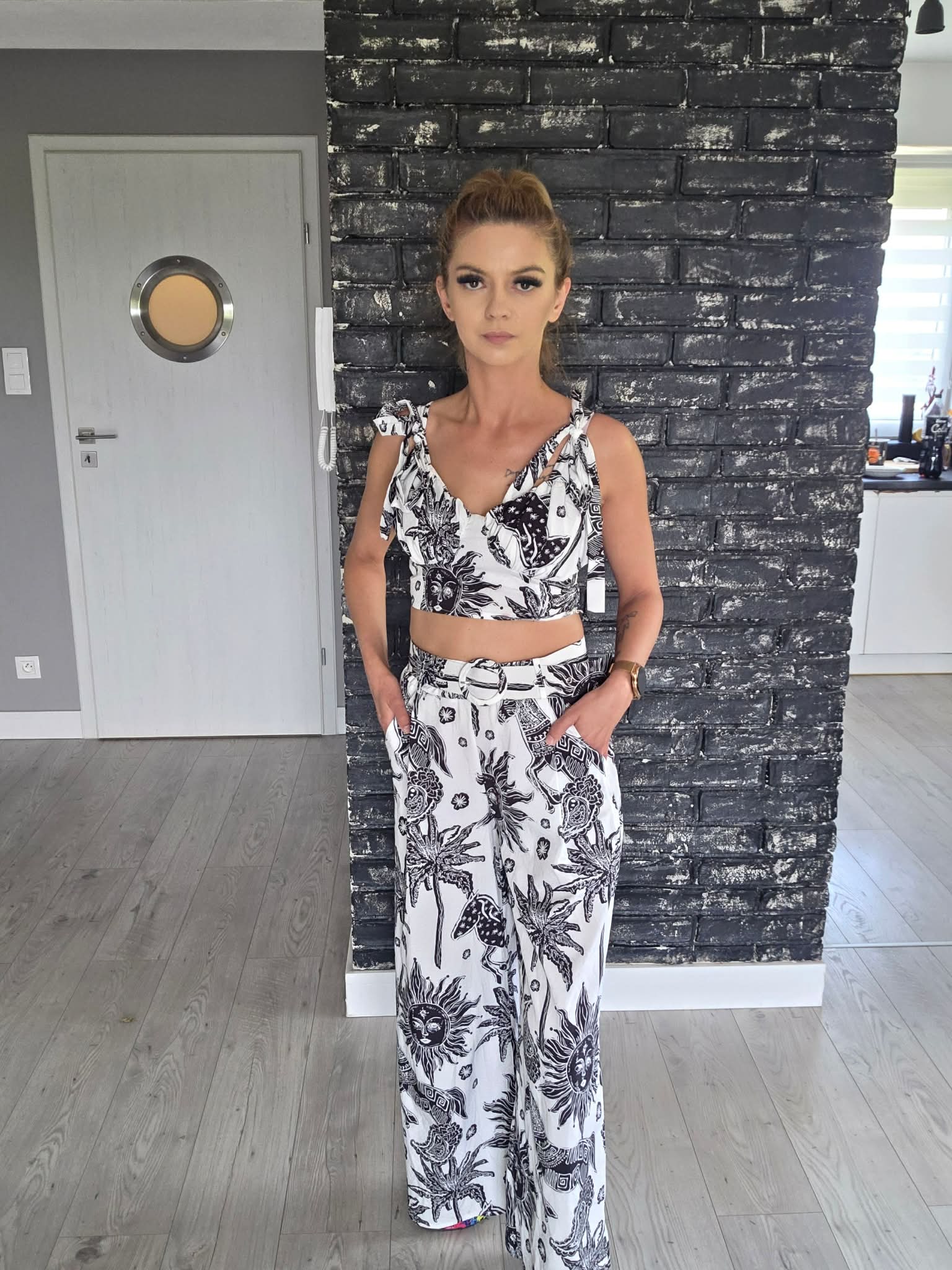 Komplet boho czarno-biały