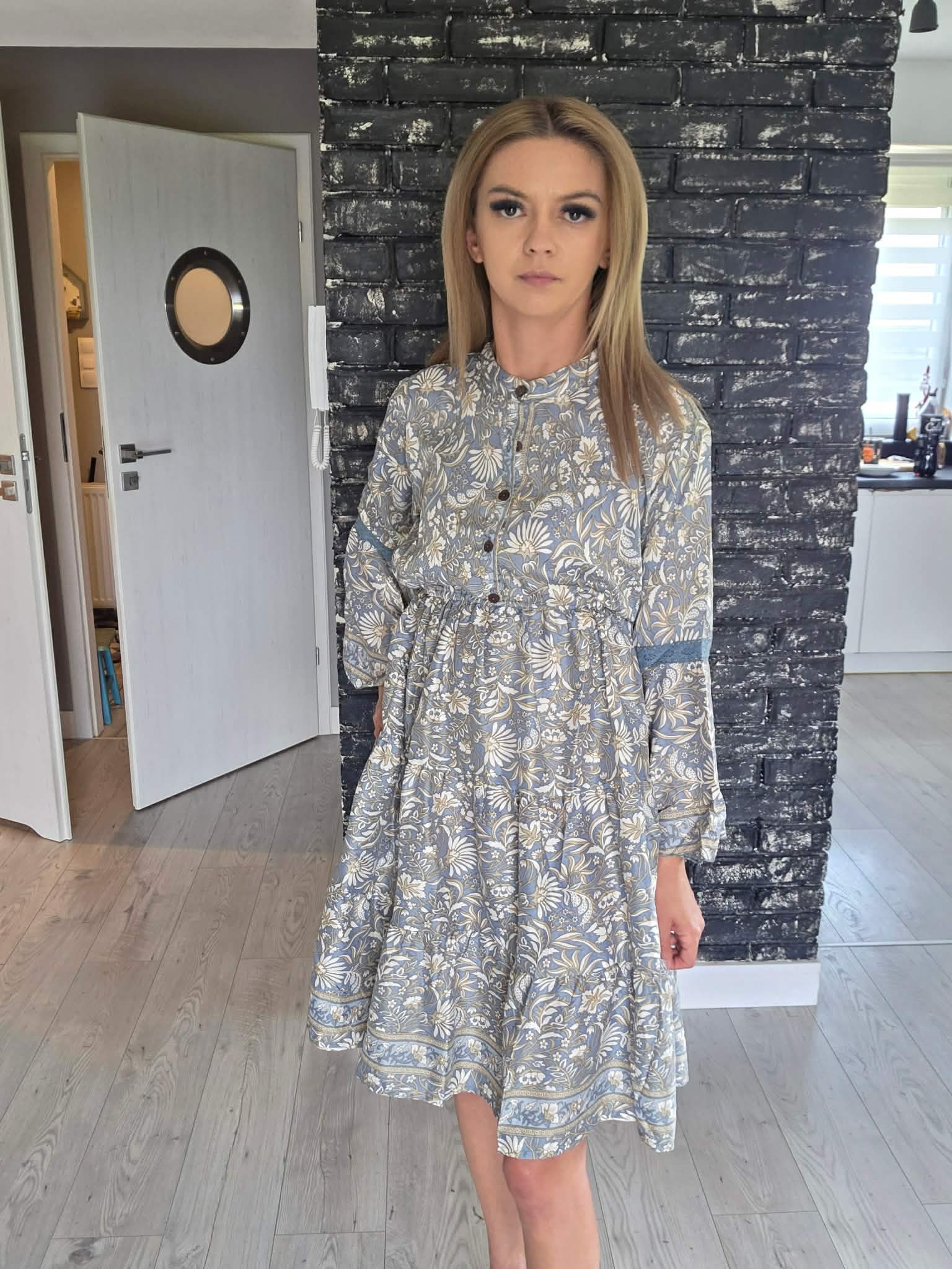 Sukienka boho niebieska